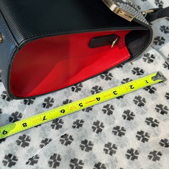 DUNE LONDON Snake Print Flap Bag | Black | Gold V-Clasp - Picture 14 of 15